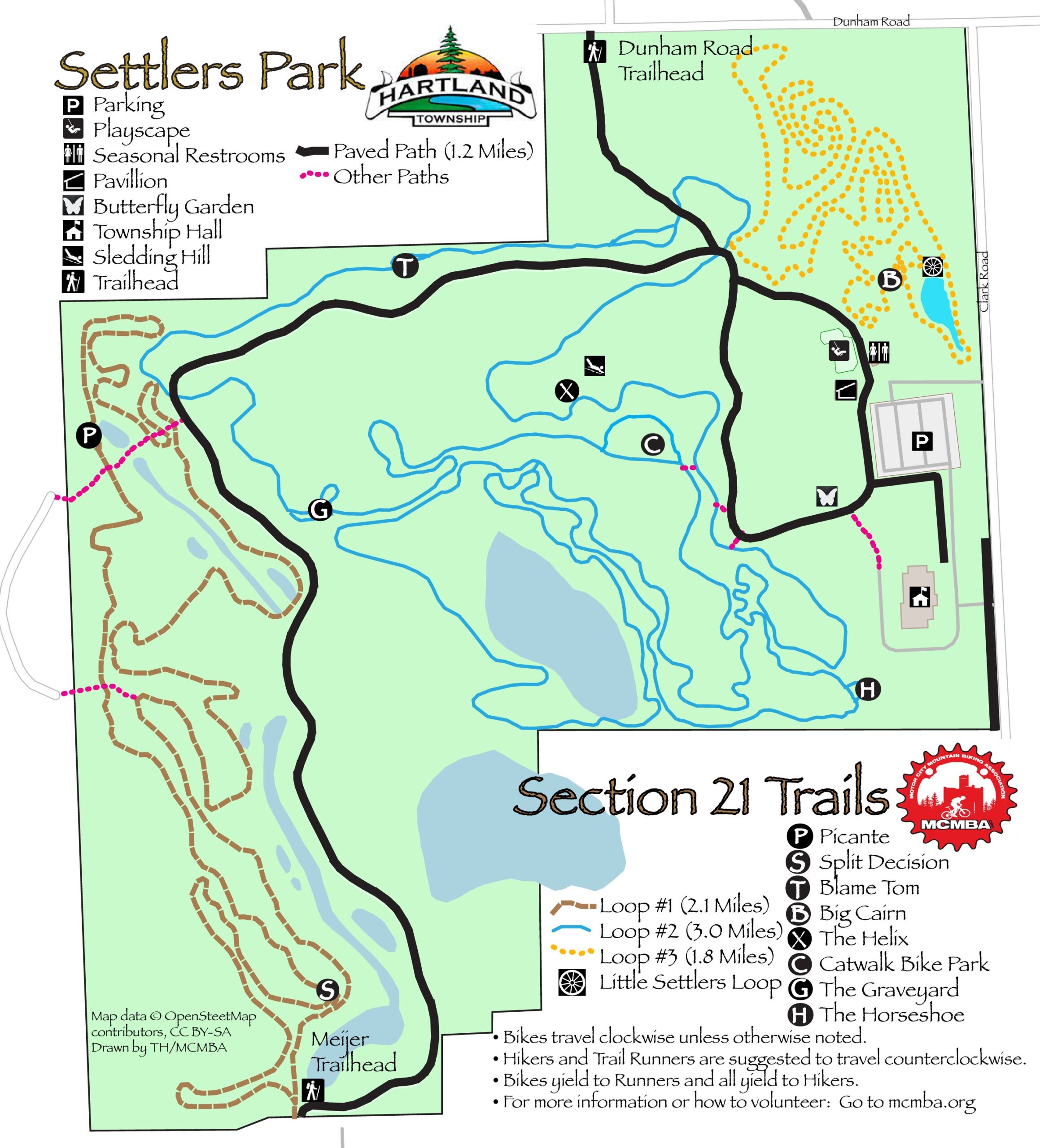 Settlers Park Trail Map